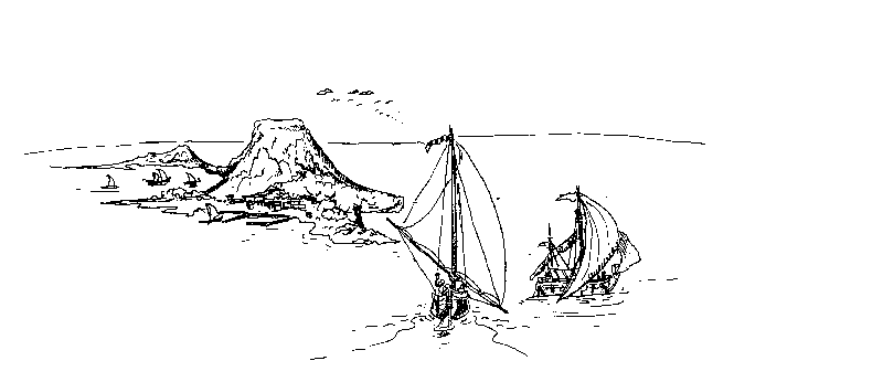 Segelschiffe vor der Hauptinsel